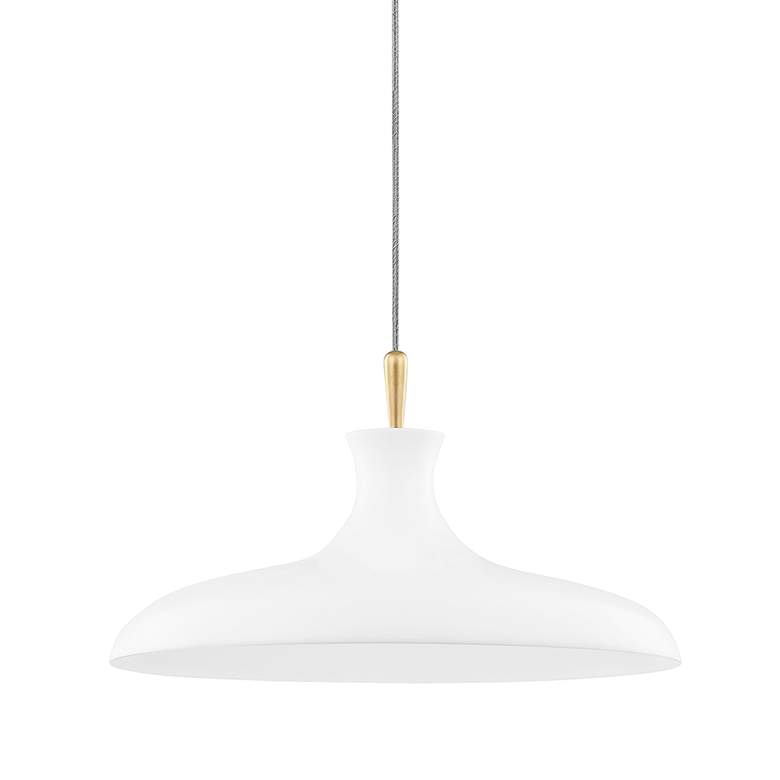 Image 1 Cassidy 21" Wide Aged Brass and Soft White Pendant Light