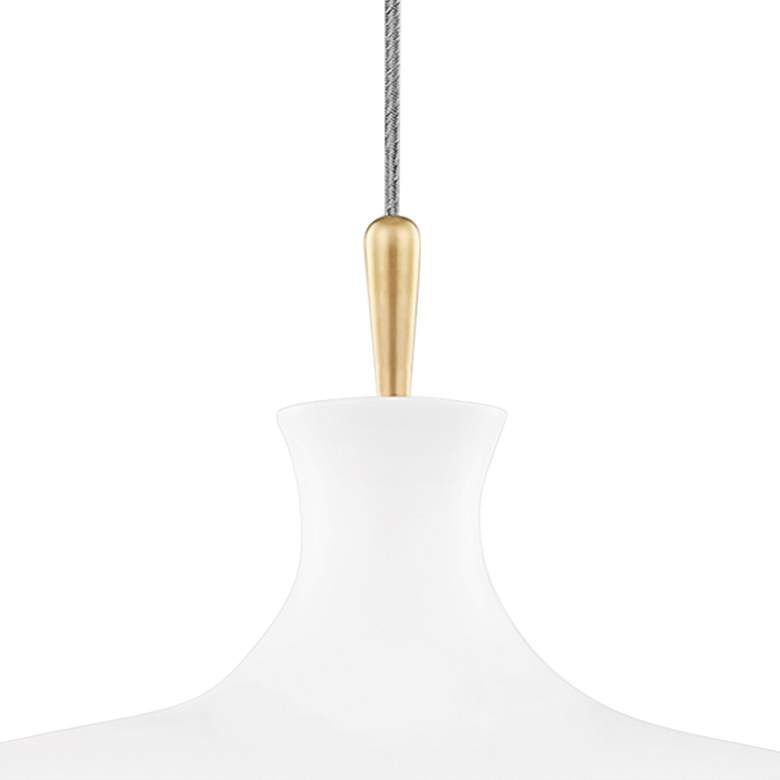Image 2 Cassidy 21" Wide Aged Brass and Soft White Pendant Light more views