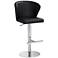 Cassidy Black Faux Leather Adjustable Swivel Bar Stool