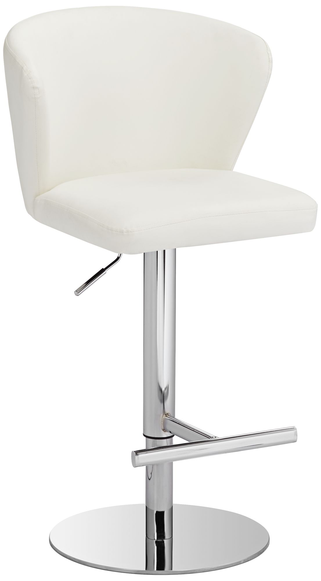 Cassidy White Faux Leather Adjustable Swivel Bar Stool