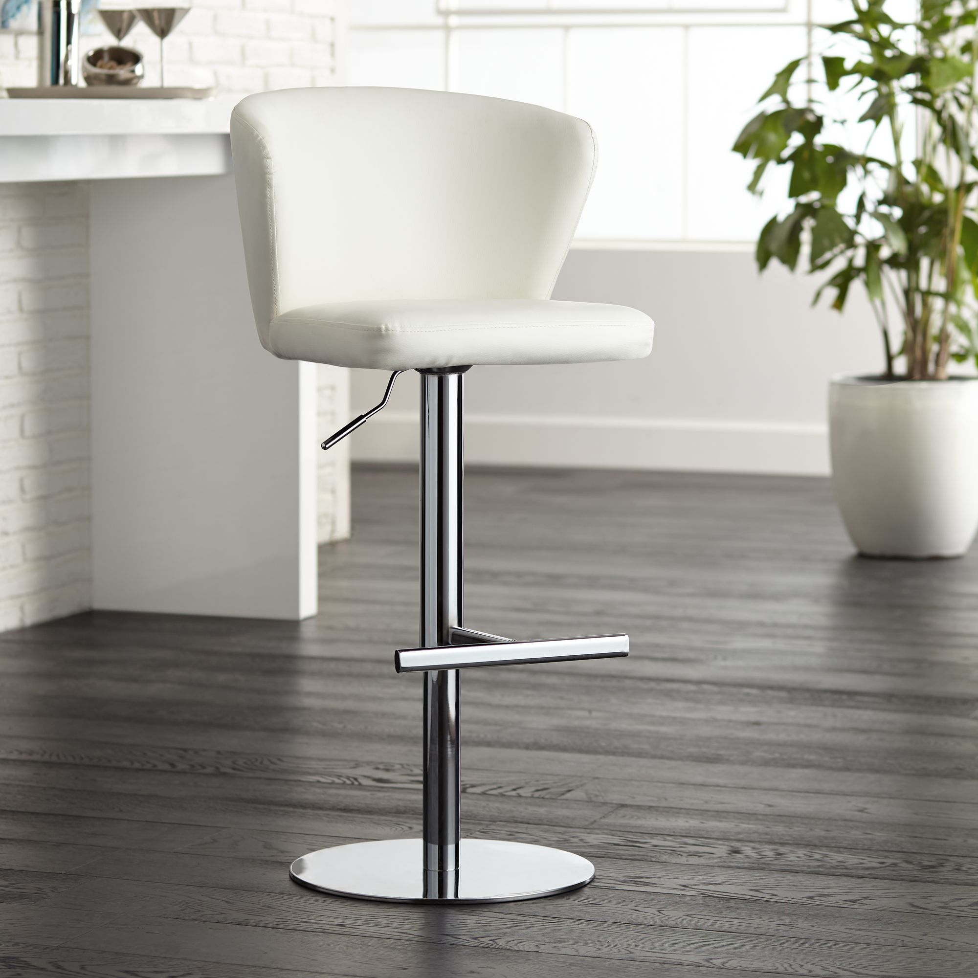 Faux leather adjustable online bar stools