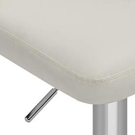 Image5 of Cassidy White Faux Leather Adjustable Swivel Bar Stool more views