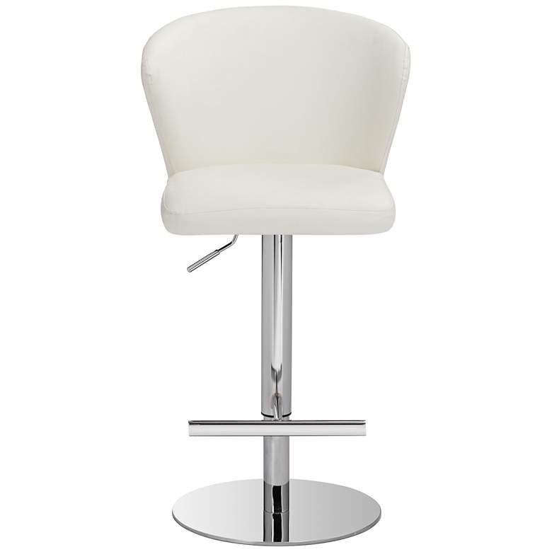Image 7 Cassidy White Faux Leather Adjustable Swivel Bar Stool more views