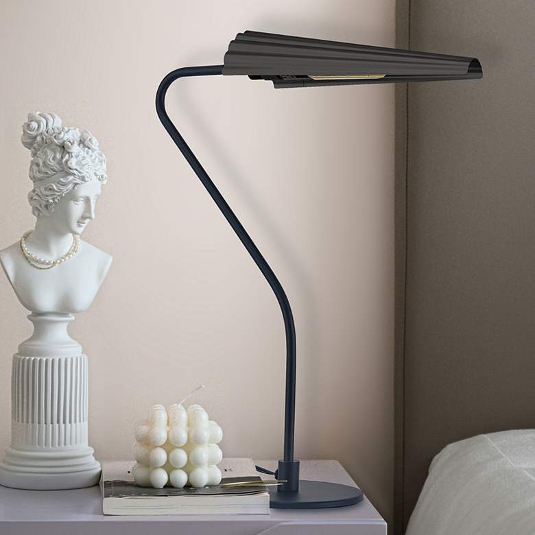 Image 1 Cassie 21.75" High Matte Black Table Lamp With Matte Black Shade