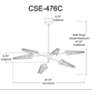 4_Cassie 47 3/4" Wide Matte Black 6-Light Chandelier more views