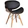 Cassie Black Faux Leather and Walnut Wood Dining Chair