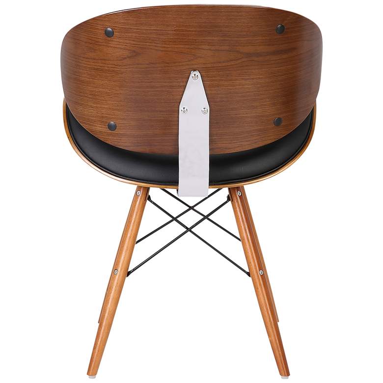 Image 6 Cassie Black Faux Leather and Walnut Wood Dining Chair more views