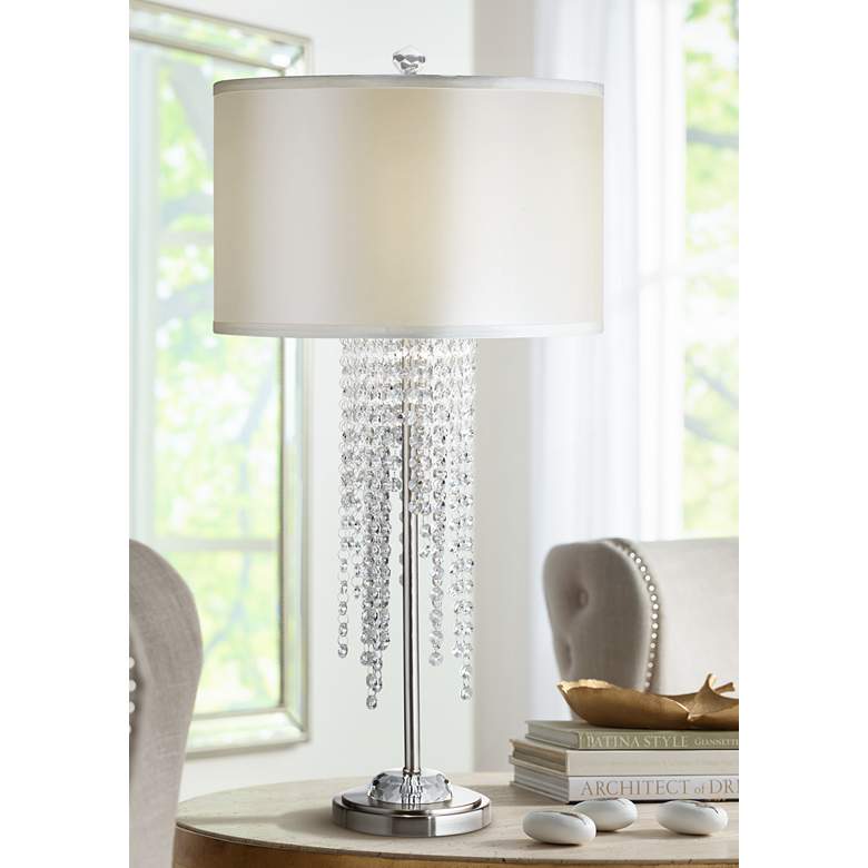 Image 1 Cassie Crystal Casscade Modern Luxe Table Lamp