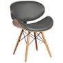 Cassie Gray Faux Leather and Walnut Wood Dining Chair