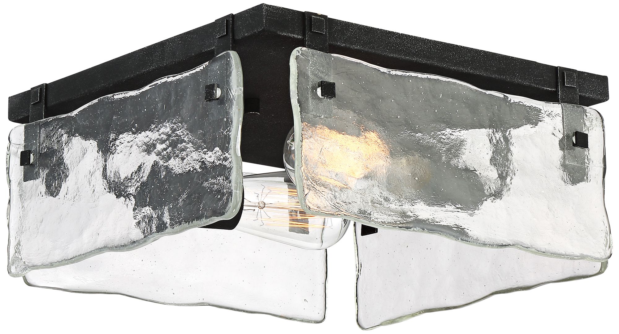 Image 2 Cassington 11 3/4" Wide Water Glass Square 2-Light Ceiling Light