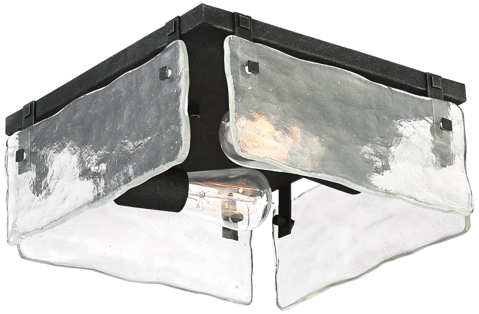 Image 5 Cassington 11 3/4" Wide Water Glass Square 2-Light Ceiling Light more views