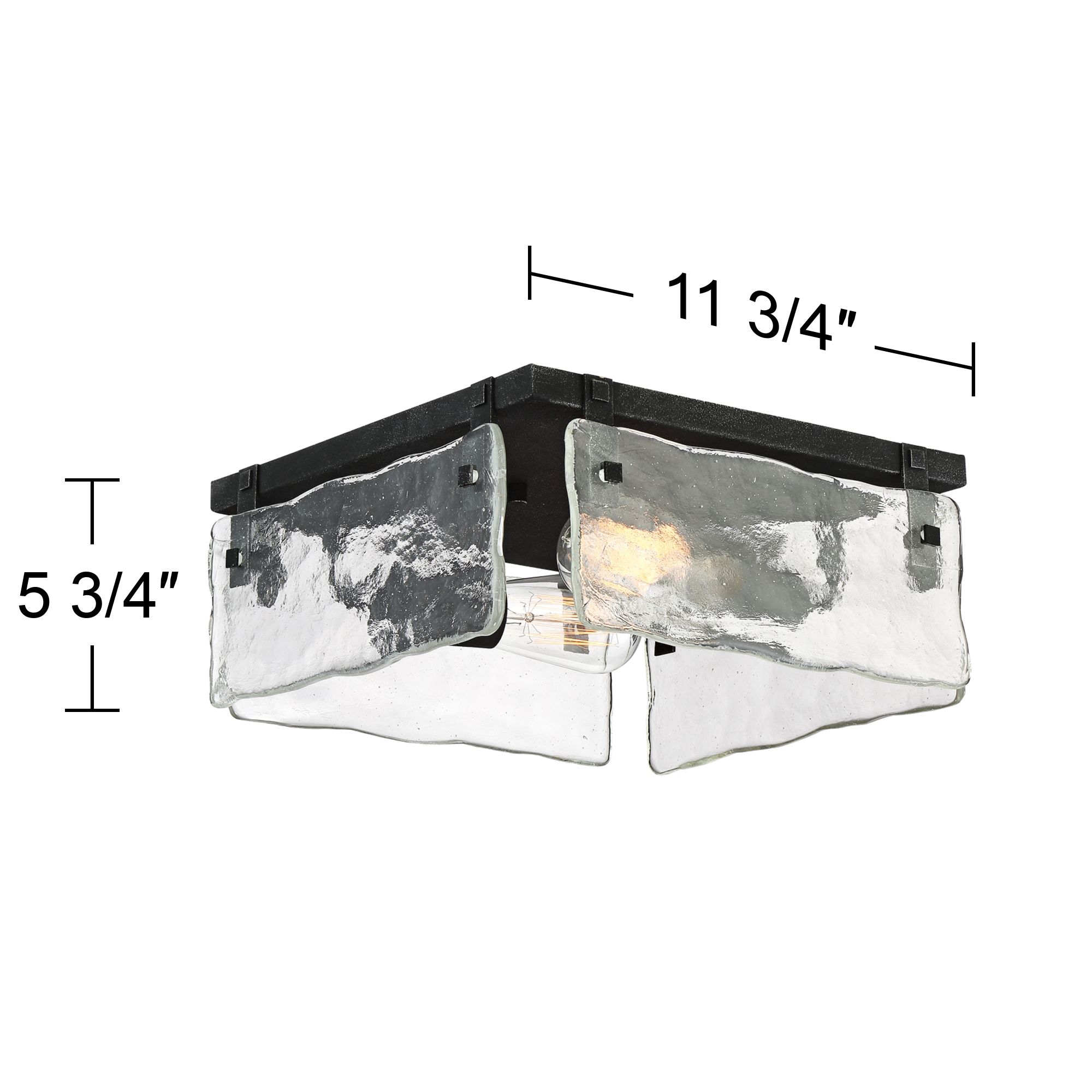 Image 7 Cassington 11 3/4" Wide Water Glass Square 2-Light Ceiling Light more views