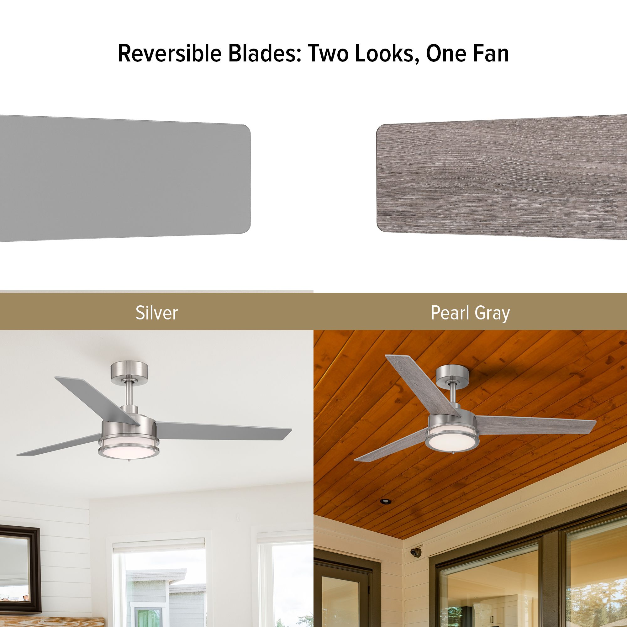 Image 5 Cassini 52 in. LED  Brushed Nickel Standard Mount Smart Ceiling Fan more views