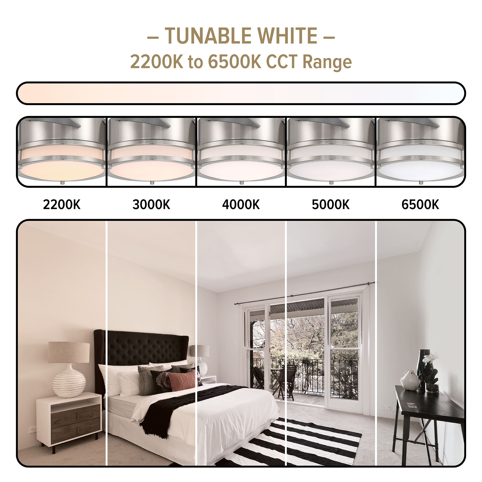 Cassini 52 in. LED  Brushed Nickel Standard Mount Smart Ceiling Fan