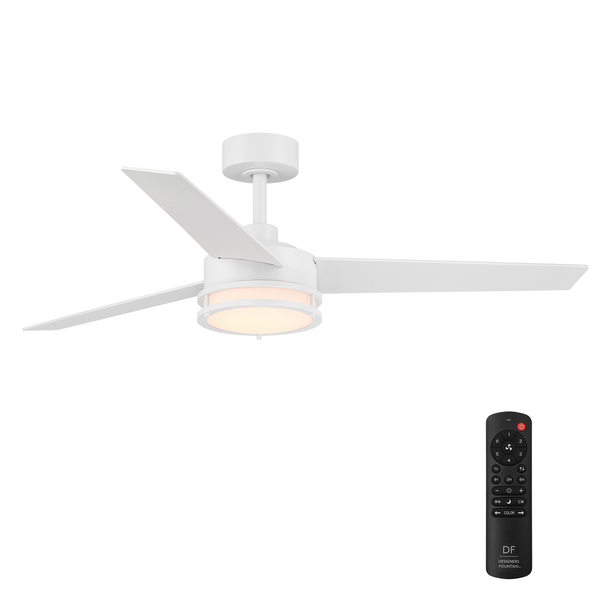 Image 4 Cassini 52 in. LED Matte White Standard Mount Smart  Ceiling Fan more views