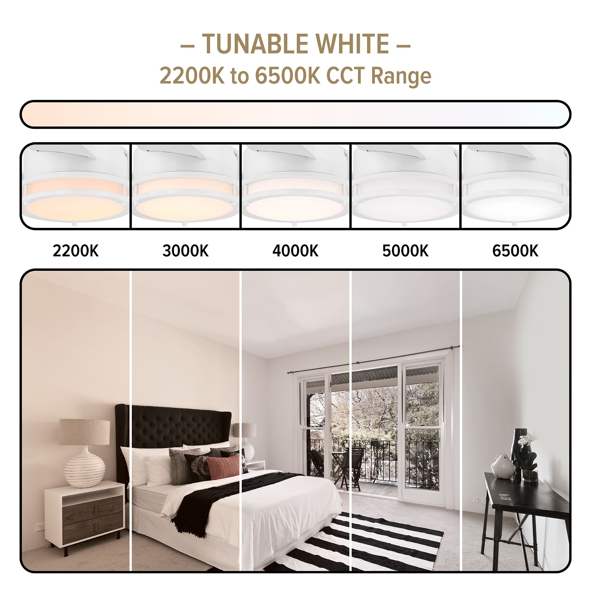 Cassini 52 in. LED Matte White Standard Mount Smart  Ceiling Fan