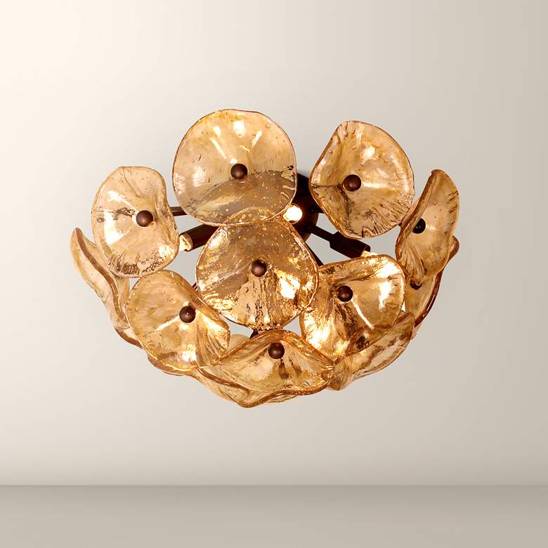 Image 1 Cassini Collection Bronze 16 1/2 inch Wide Ceiling Light Fixture