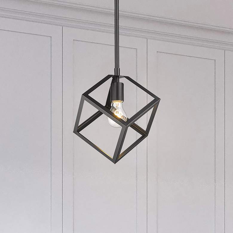 Image 1 Cassio 10 1/2" Wide Matte Black Mini Pendant
