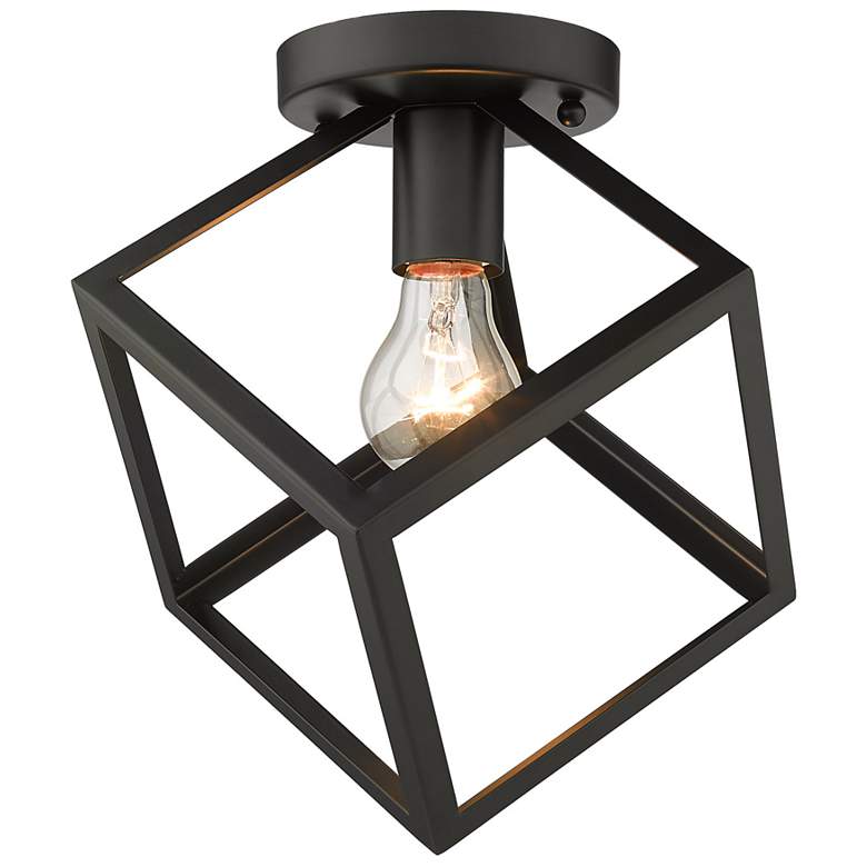 Image 1 Cassio 11 1/4" Wide Matte Black 1-Light Flush Mount