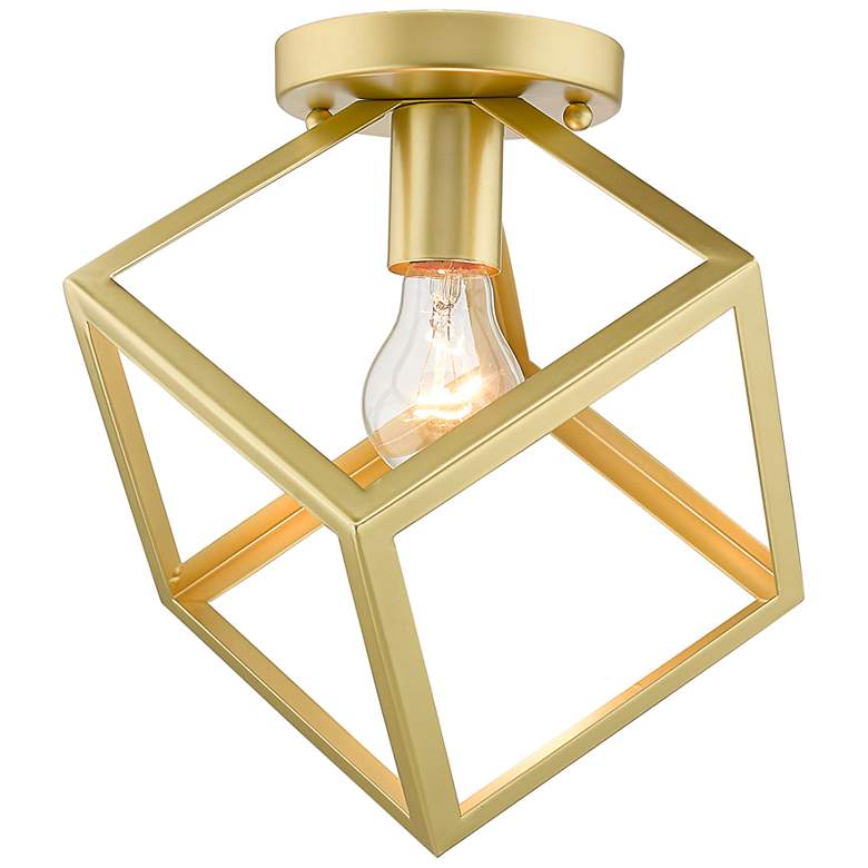 Image 2 Cassio 11 1/4" Wide Olympic Gold 1-Light Flush Mount