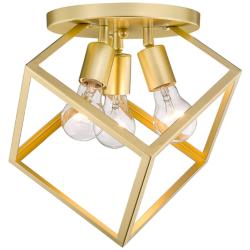 Cassio 13 1/4&quot; Wide Olympic Gold Metal 3-Light Ceiling Light