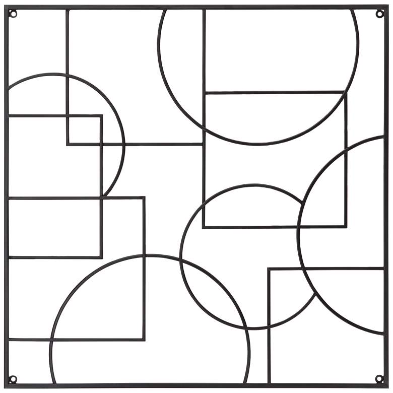 Image 5 Cassio 30" Square Matte Black Metal Wall Plaque more views
