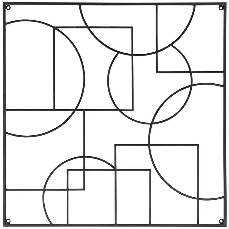 Image 6 Cassio 30" Square Matte Black Metal Wall Plaque more views