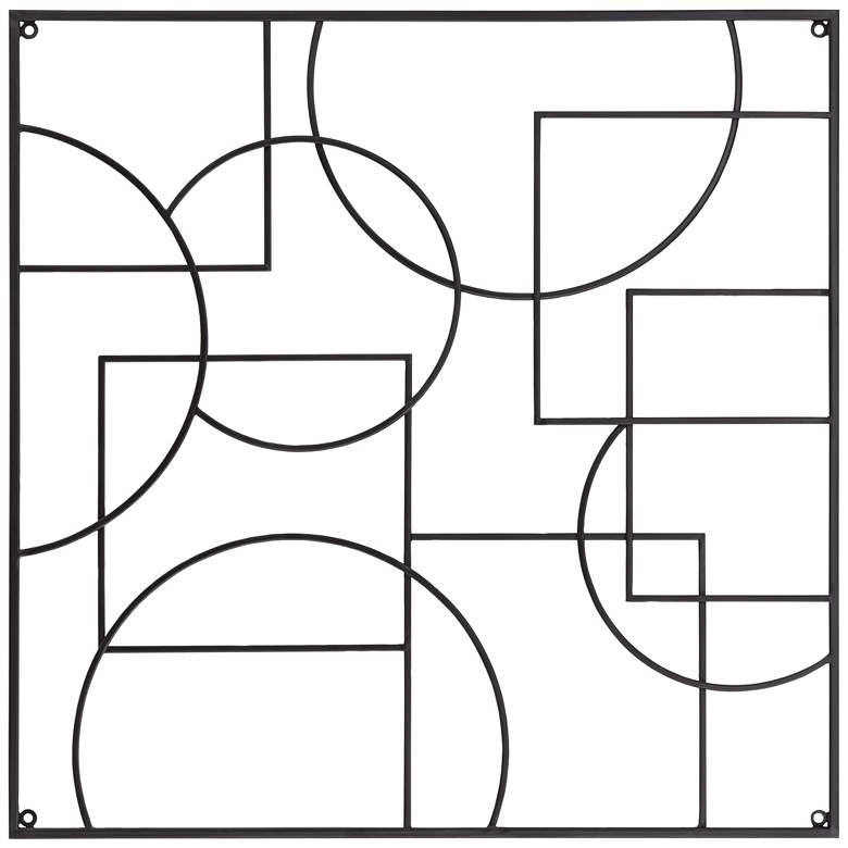 Image 7 Cassio 30" Square Matte Black Metal Wall Plaque more views
