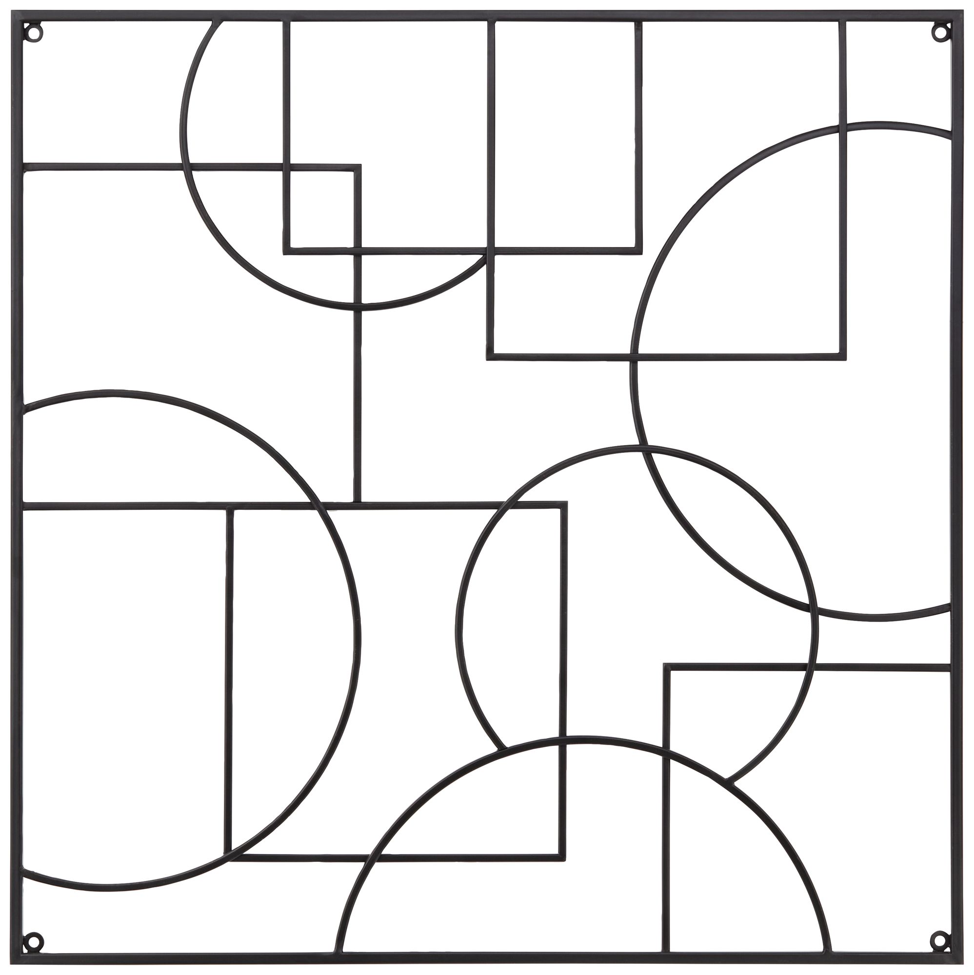 Cassio 30" Square Matte Black Metal Wall Plaque