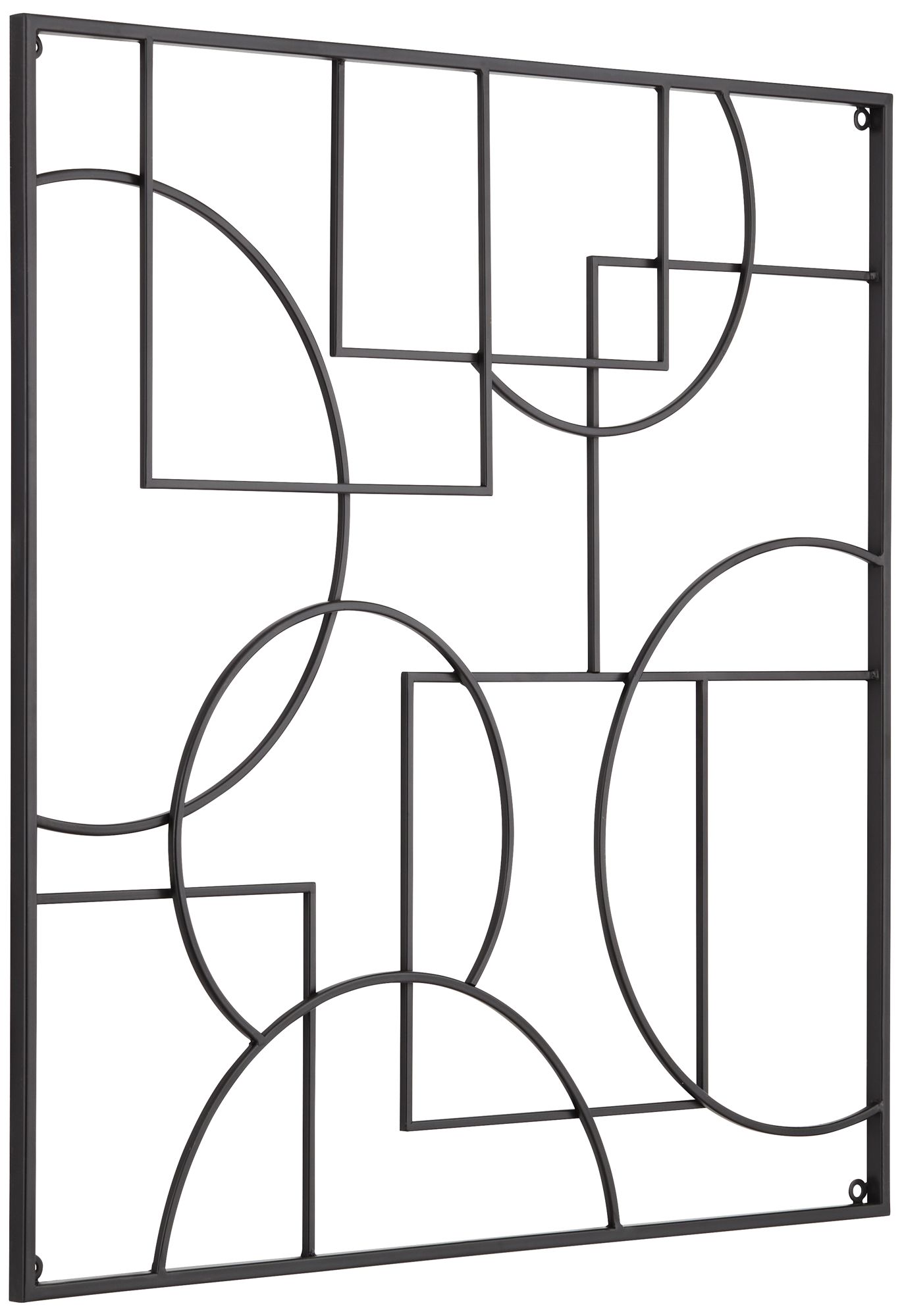 Cassio 30" Square Matte Black Metal Wall Plaque