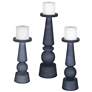 Cassiopeia Midnight Blue Pillar Candle Holders Set of 3