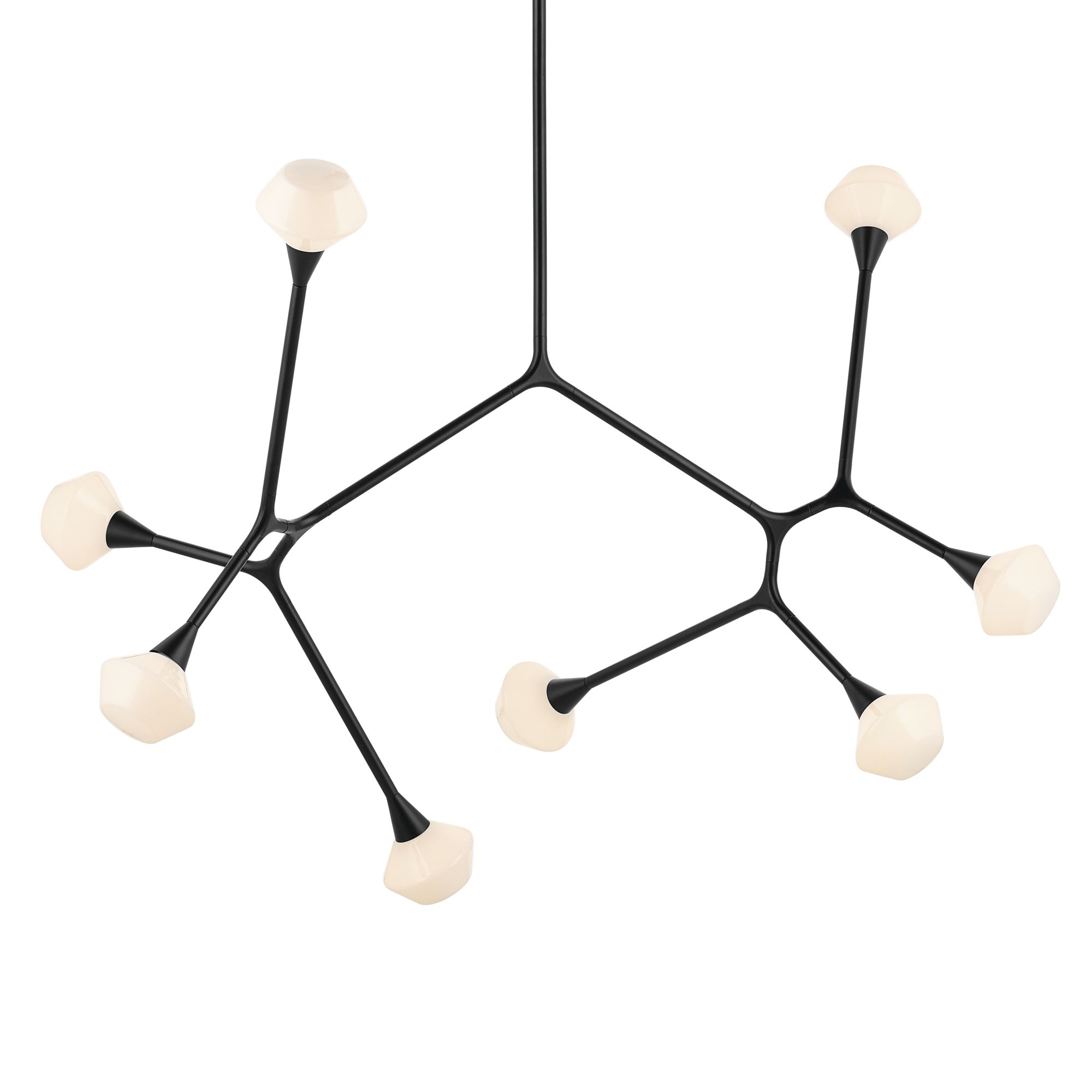 Image 7 Cassius 61.25 Inch 8 Light Convertible Chandelier with Opal Glass in Black more views