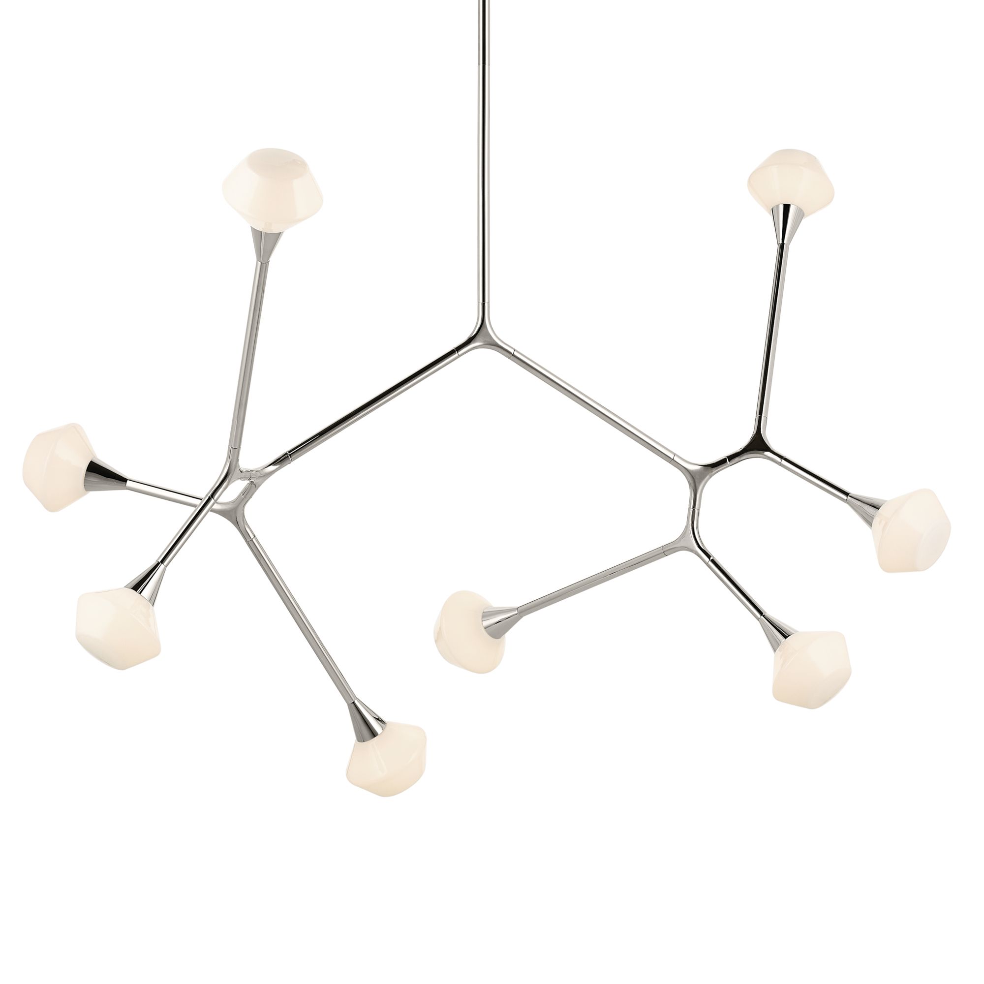 Image 5 Cassius 61.25 Inch 8 Light Convertible Chandelier with Opal Glass in PN more views