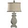 Cassopolis Hand-Carved Distressed Gray Table Lamp