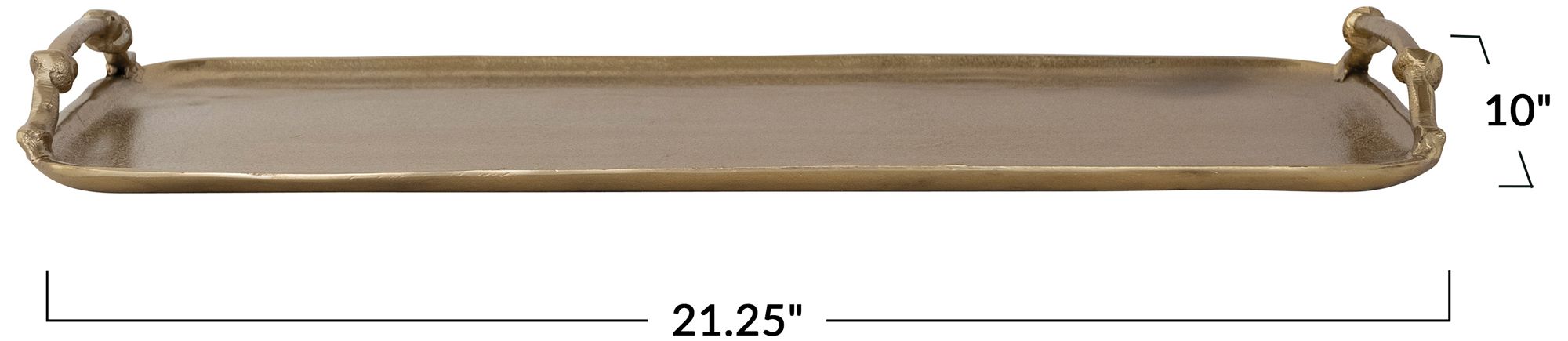 Image 3 Cast Aluminum Tray with Handles, Gold Finish more views