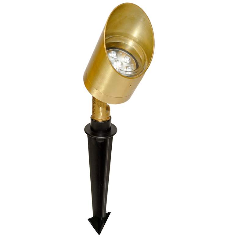 Image 1 Cast Brass 7 1/2 inch High LED Landscape Spot Light