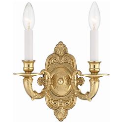 Cast Brass Wall Mount 9 1/2" High 2-Light Wall Sconce