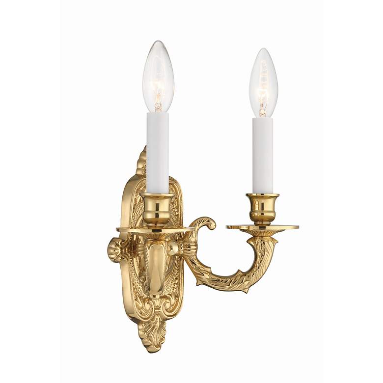 Image 3 Cast Brass Wall Mount 9 1/2" High 2-Light Wall Sconce more views