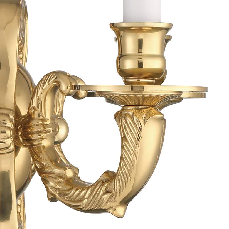 Image 5 Cast Brass Wall Mount 9 1/2" High 2-Light Wall Sconce more views