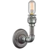 Cast Iron Pipe 8&quot; High Weathered Zinc 1-Light Wall Sconce