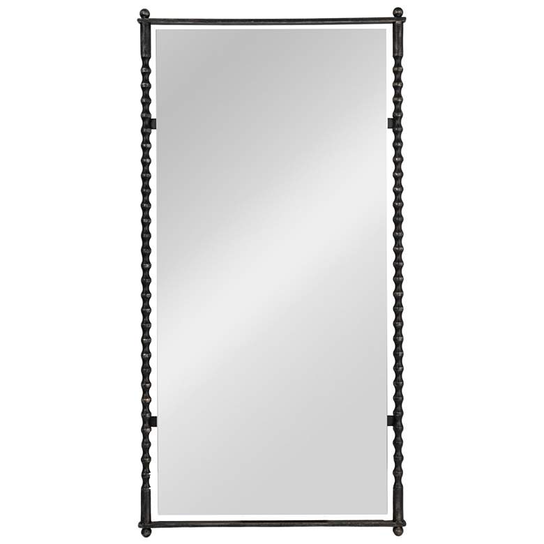 Image 2 Cast Metal Framed Tall Wall Mirror, Black