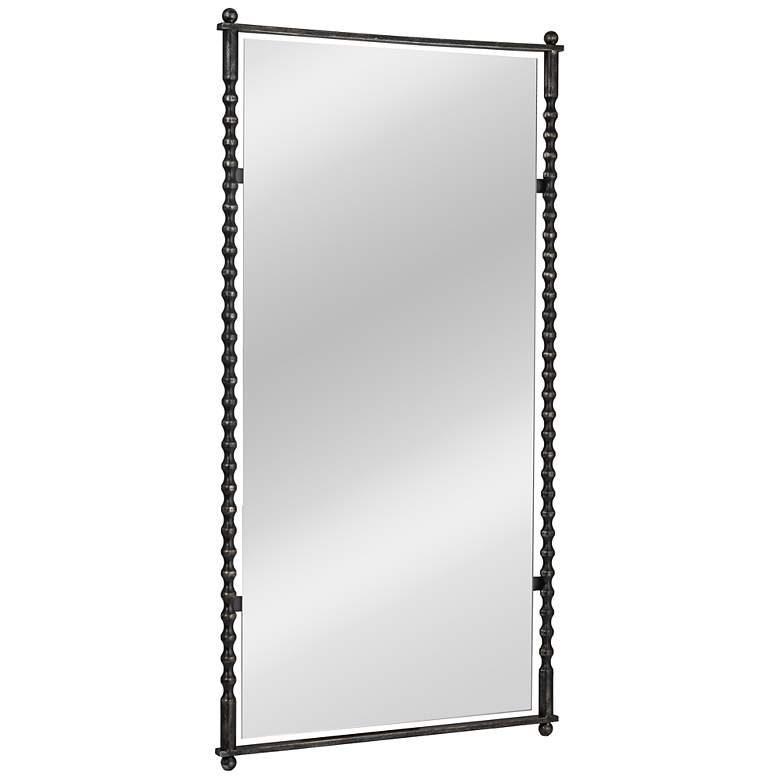 Image 3 Cast Metal Framed Tall Wall Mirror, Black more views