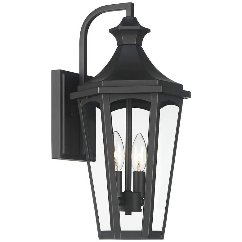 Image 2 Castella 17 1/2" High Matte Black Traditional Outdoor Wall Light
