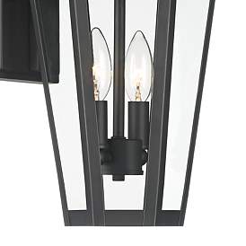 Image3 of Castella 17 1/2" High Matte Black Traditional Outdoor Wall Light more views