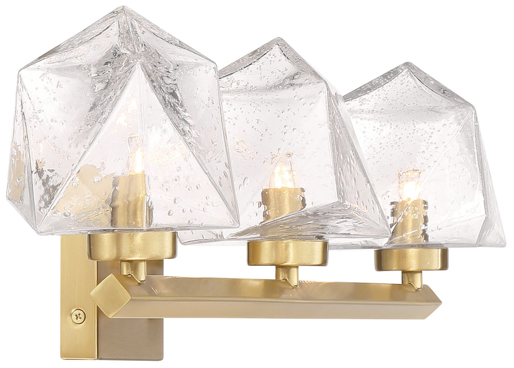 Thumbnail3 of Castello 3-Light Bathroom Vanity Light in Warm Brass more views