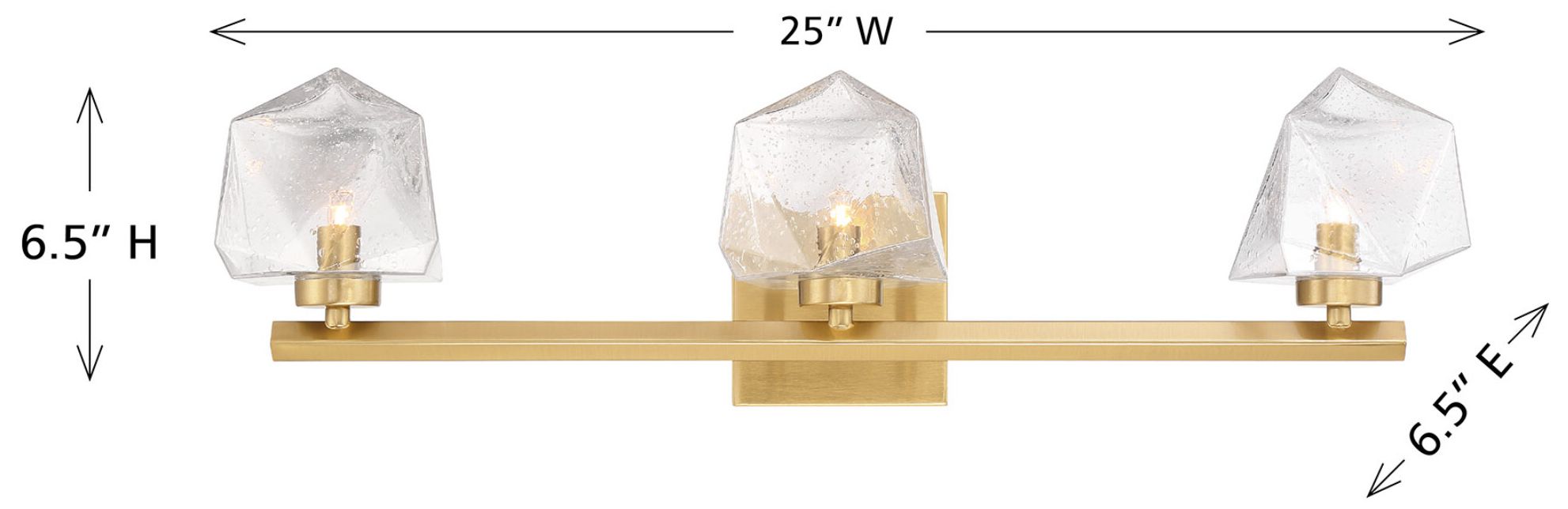 Thumbnail4 of Castello 3-Light Bathroom Vanity Light in Warm Brass more views