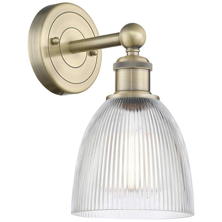Image 1 Castile 11.5"High Antique Brass Sconce With Clear Shade