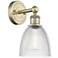 Castile 11.5"High Antique Brass Sconce With Clear Shade