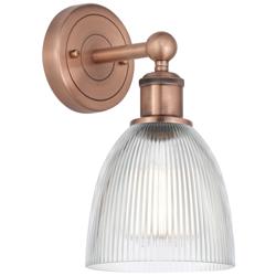 Castile 11.5&quot;High Antique Copper Sconce With Clear Shade