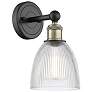 Castile 11.5"High Black Antique Brass Sconce With Clear Shade